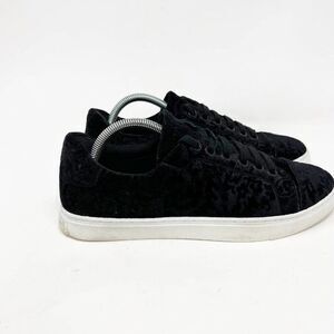 Rebecca Minkoff Womens Black Lace Up Bleecer Too Velvet Sneaker Shoes Size 10 M